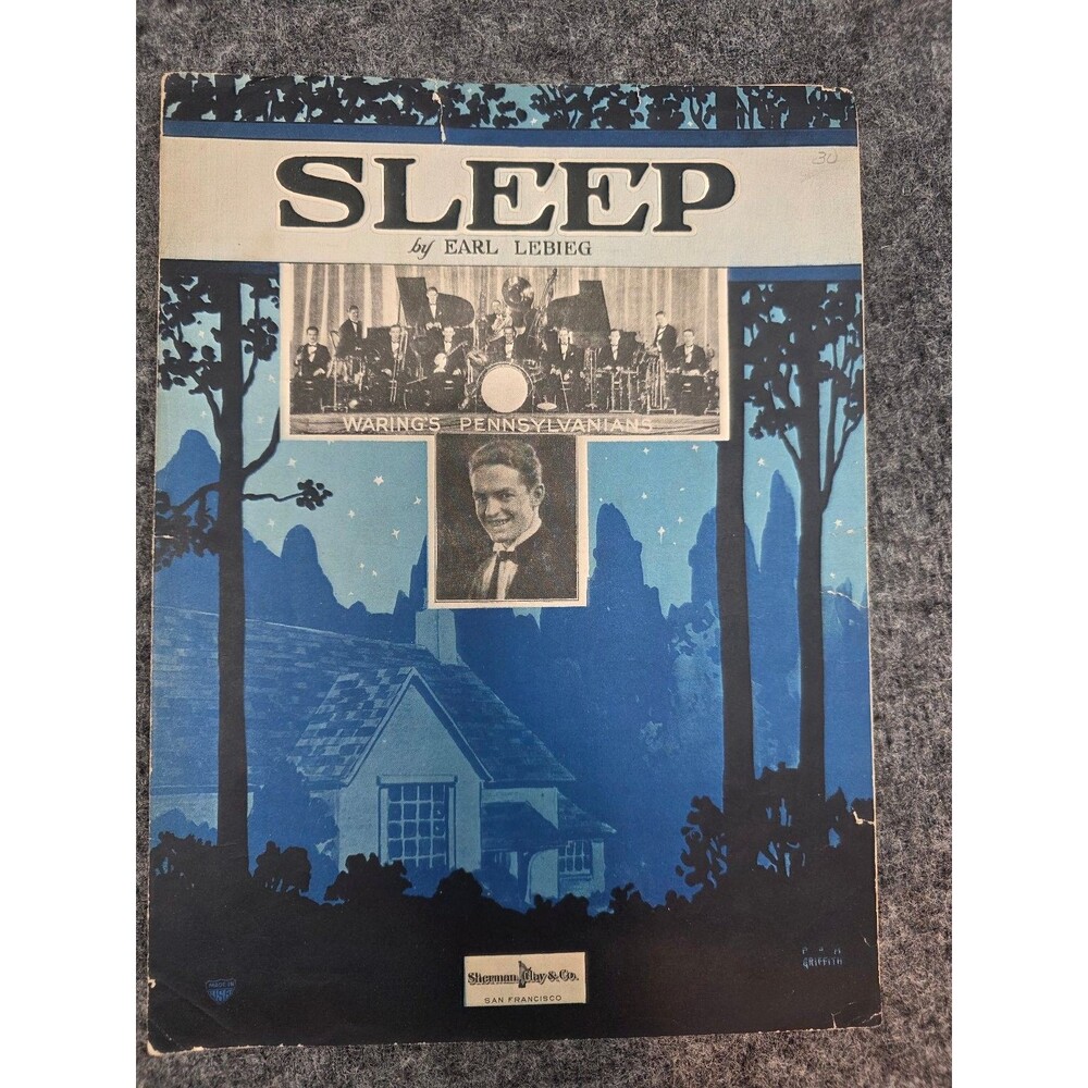 Sleep Sheet Music as sung by Waring's Pennsylvanians Lebieg Sherman Clay